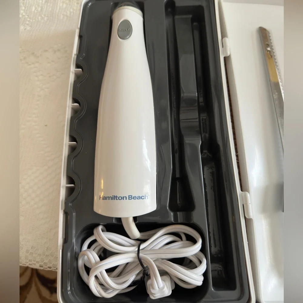 Hamilton beach Electric Knife set with box Vtg lk new